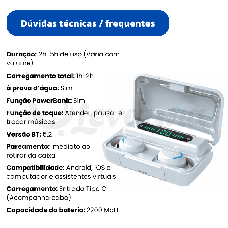 Fone powerbank - Levaura