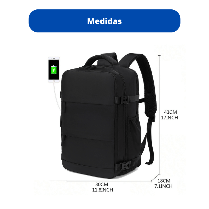 Mochila para viagem aprovada avião - Resistente à água